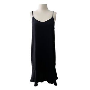 NWT Moves Minimum Estha Black Scoop Neck Cami Dress Ruffle Hem Size M/38